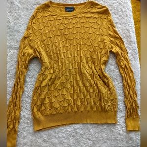 Modcloth Mustard Yellow Textured Sweater
